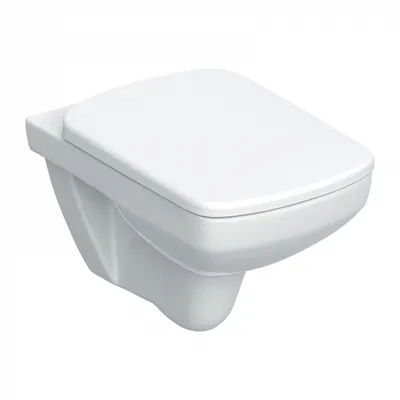 Set vas WC suspendat rimless alb, cu spalare verticala si capac soft close din duroplast, Geberit Selnova Square