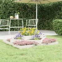 Gossi jardiniera, alb, 112x112x27 cm, lemn masiv de pin