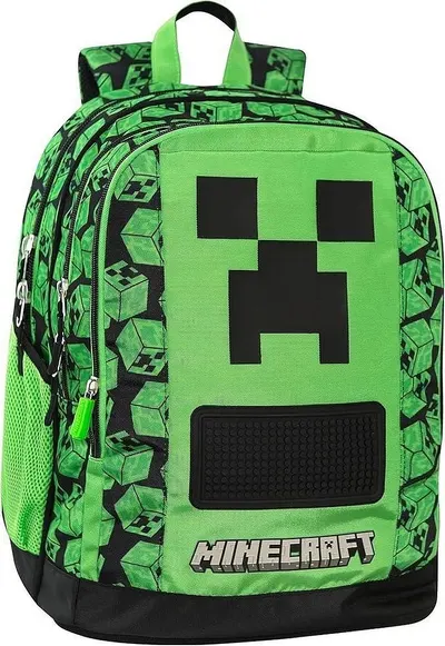 Ghiozdan școlar Panini Minecraft - Creepers, 3 compartimente