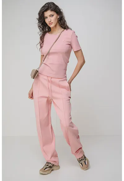 Tricou slim fit - pentru fitness - Roz pastel