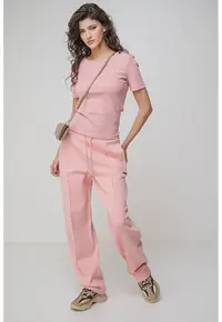 Tricou slim fit - pentru fitness - Roz pastel