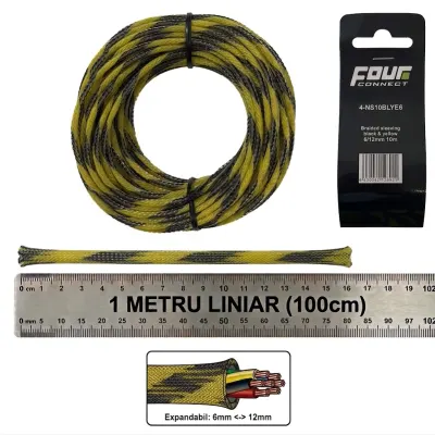 Tresa Cabluri FOUR Connect 4-NS10BLYE6, 6/12mm, Neagra/Galbena, Metru Liniar