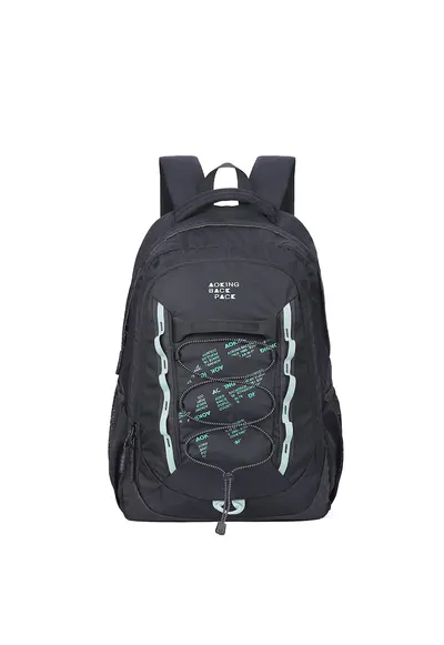 Rucsac textil cu buzunare pentru sticla de apa - Negru