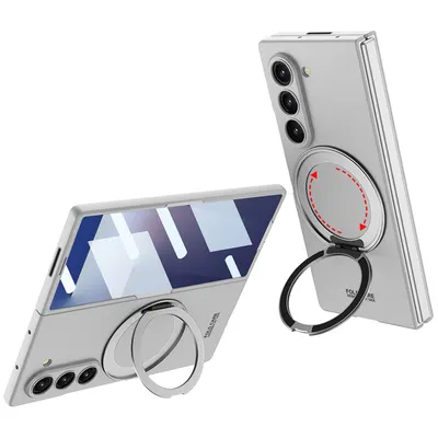 Husa Magnetic Ring, Inel suport MagSafe pentru Samsung Galaxy Z Fold7, Protectie antisoc, Argintiu Engros