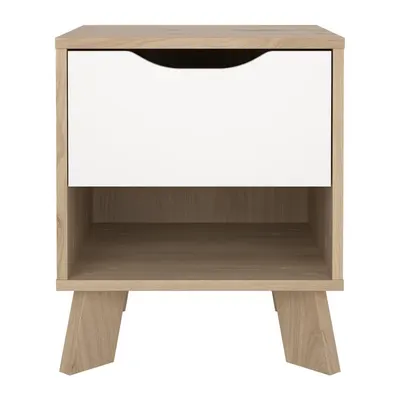Noptieră albă-în culoare naturală Ikast – Tvilum