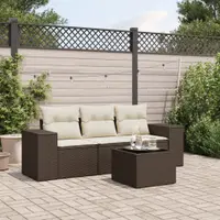 Gossi set canapele de gradina, 4 piese, cu perne, maro poliratan maro