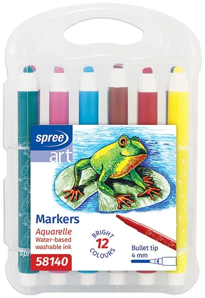 Set de markere pentru acuarelă Spree Art - 12 culori, 4.0 mm