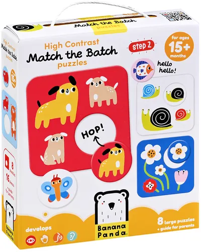 Puzzle pentru bebeluși Banana Panda 8 în 1 - Potrivește animalele și plantele