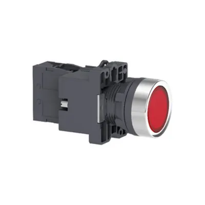 Buton iluminat 220 V AC. rosu ,1NC