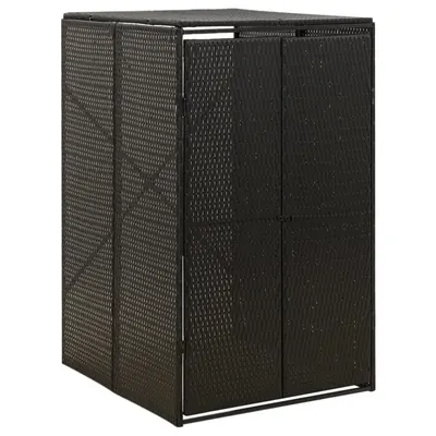 Gossi magazie de pubela cu roti, negru, 70x80x117 cm, poliratan