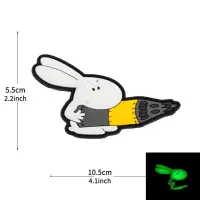 Velcro Patch RAGE RABBIT ROCKET – PVC – Fosforescent - Default Title