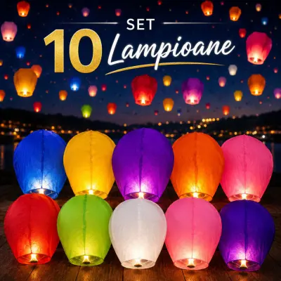 Lampioane zburatoare colorate - set 10 bucati clasice