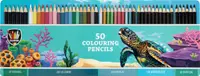 Creioane colorate în cutie metalică Grafix - 50 buc