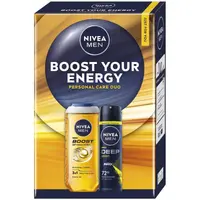 Caseta Cadou Barbati Nivea Men Boost Your Energy, Gel Dus 250 ml, Deodorant Spray 150 ml
