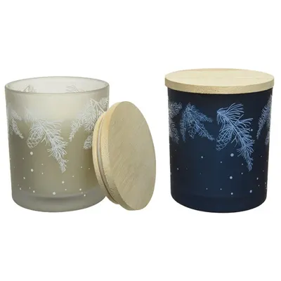 Pahar pentru lumanare - Branch and Snowflakes - mai multe culori