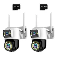 Set 2 x Camera Video Dual Lens 6MP, 42 LED, Vedere 360°, Wi-Fi, Card 32GB