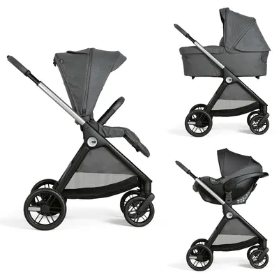 Carucior copii 3 in 1 Chicco Bellagio, Black Satin (gri inchis), 0luni+