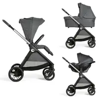 Carucior copii 3 in 1 Chicco Bellagio, Black Satin (gri inchis), 0luni+
