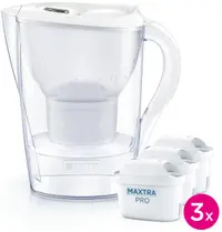 Cană de filtrare apă BRITA - Marella Cool Memo Pro, 2.4 l, 3 filtre, alb