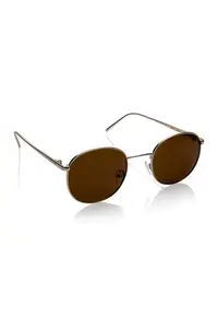 Ochelari de soare rotunzi unisex cu lentile polarizate - 654987 - Auriu