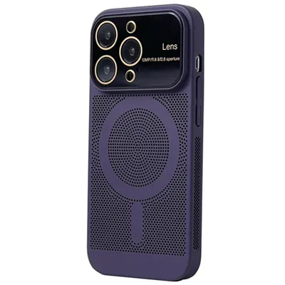 Husa Air Luxe, Perforatii si Protectie camera, Magsafe pentru iPhone 15 Pro, Disipare caldura, Mov Engros