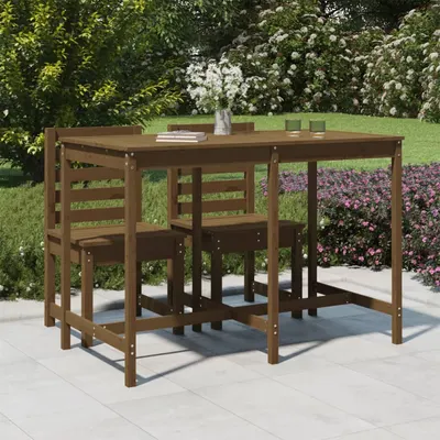 vidaXL Masă de grădină, maro miere, 159,5x82,5x110 cm, lemn masiv pin