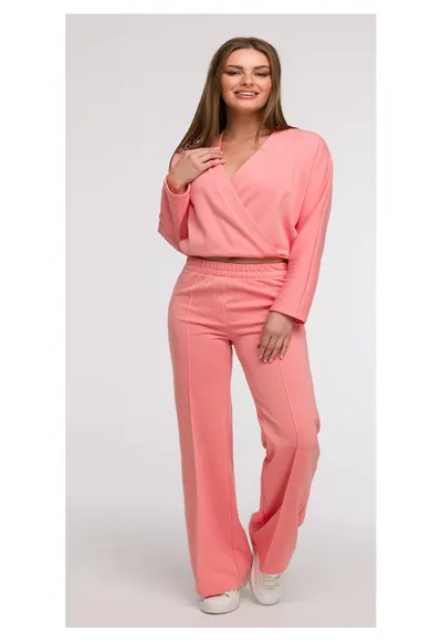 Pantaloni de trening cu croiala larga - Coral