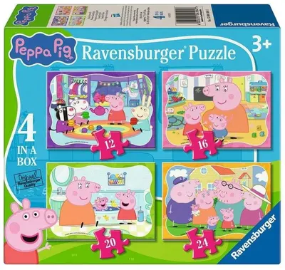 Puzzle pentru copii Ravensburger 4 în 1 - Purcelușa Peppa
