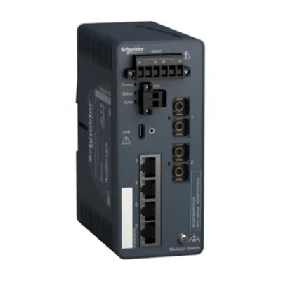 Modicon Intreruptor - 4 porturi pentru cupru + 2 porturi pentru fibra optica