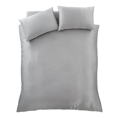 Lenjerie de pat gri din satin pentru pat dublu, extinsă 230x220 cm Silky Soft – Catherine Lansfield
