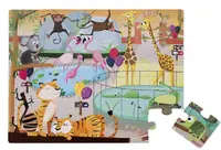 Puzzle tactil pentru copii Janod - O zi la gradina zoologica, 20 piese