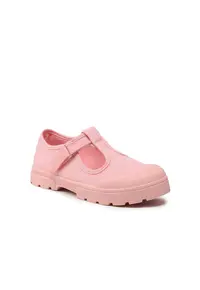 Pantofi jos fata - Textil - Roz