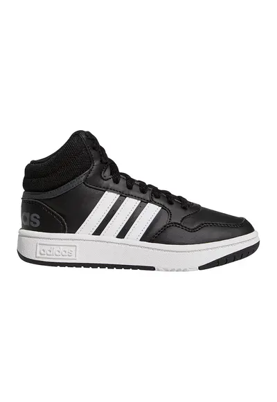 Pantofi sport mid-high din piele ecologica Hoops - Alb/Negru