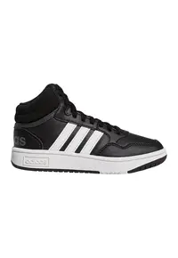 Pantofi sport mid-high din piele ecologica Hoops - Alb/Negru
