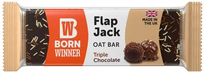 Flap Jack Oat Bar, ciocolată triplă, 100 g, Born Winner