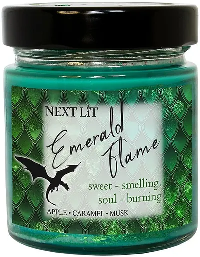 Lumânare parfumată Next Lit Dragon Fire - Emerald Flame, 180 g