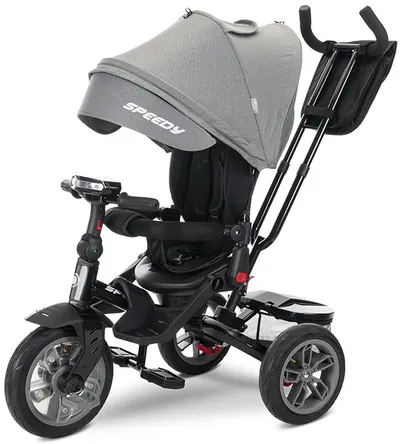Tricicletă cu roți pneumatice (cu aer) Lorelli - Speedy, Grey