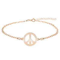 Peace - Bratara personalizata semnul pacii din argint 925 placat cu aur roz