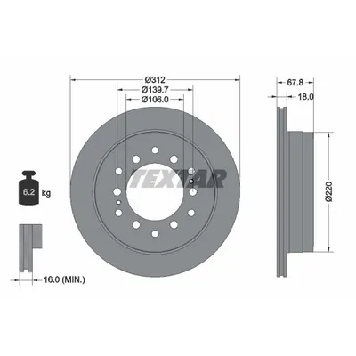 Disc frana TEXTAR 92170103