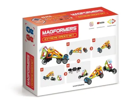Set de constructie magnetic - Extreme Racer, 42 piese