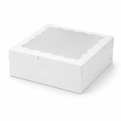 Cutie cu fereastră ondulată transparentă - alb (set 50 buc) - Default Title