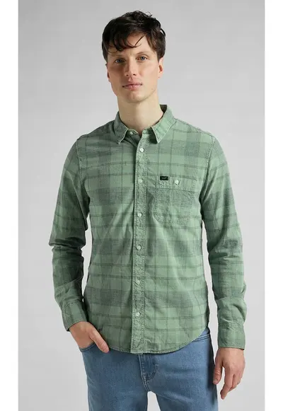 Camasa barbati - model Leesure - verde - bumbac - maneca scurta - regular fit