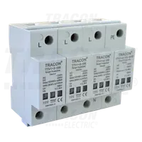 Descarcator de supratensiuni,AC/DC,clasa1+2,unitar cu soclul TTV1+2-100-3P+N/PE 230/400 V, 50Hz, 8 kA (10/350us) 50/100kA (8/20us),3P+N/PE