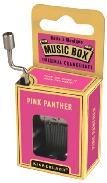 Cutiuță muzicală cu manivelă Kikkerland - Pink Panther