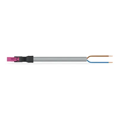 pre-assembled connecting cable; Eca; Plug/open-ended; 2-pole; Cod. B; Control cable 2 x 1.0 mm²; 3 m; 1,00 mm²; pink