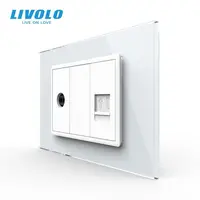Priza TV + telefon 3M, TV+RJ11, cu rama sticla Alb