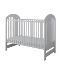 Set Patut din lemn pentru copii pana la 4 ani 124x66 cm cu sistem 3 bare detasabile Tymon White + Saltea cu husa detasabila din microfibra 12 cm grosime Nichiduta Cocos Comfort +