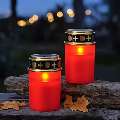 Set 2 x Candela solara LED, lumanare cu efect de flacara