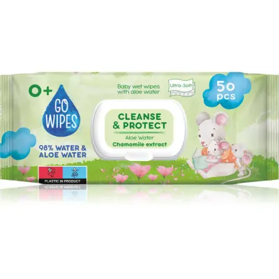 GoWipes Cleanse & Protect Chamomile extract servetele delicate pentru copii cu aloe vera 50 buc