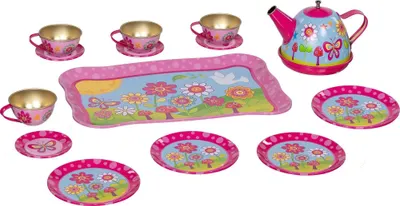 Set de ceai pentru copii Goki - Funky Flowers, 14 piese